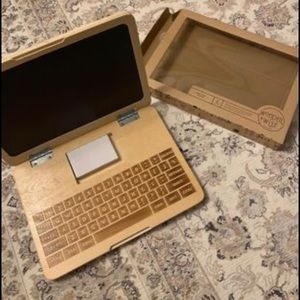 Wood toy laptop chalkboard